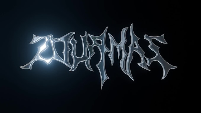 design 3d chrome logo or text with animation