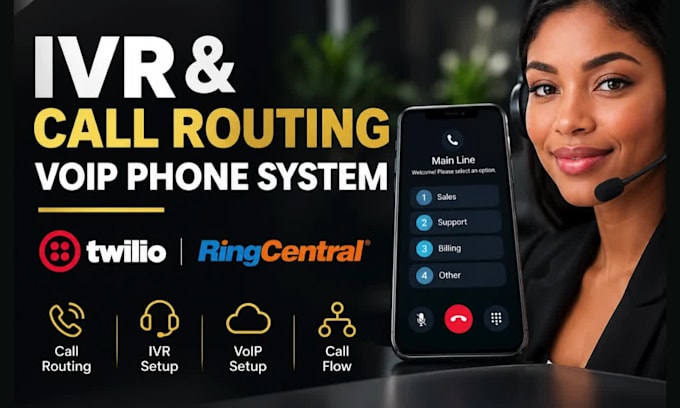 setup IVR call routing, voip phone system, twilio and ringcentral