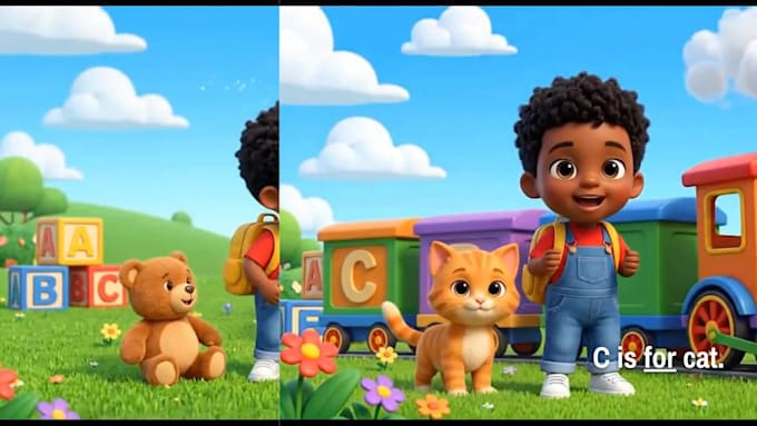 create fun kids alphabet learning videos, abc educational animation