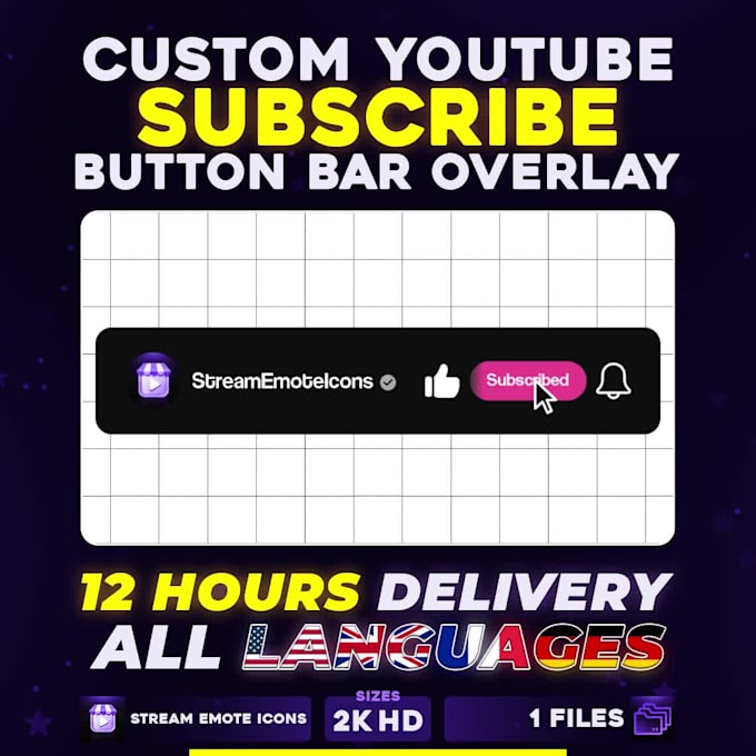 create a custom animated youtube subscribe button overlay