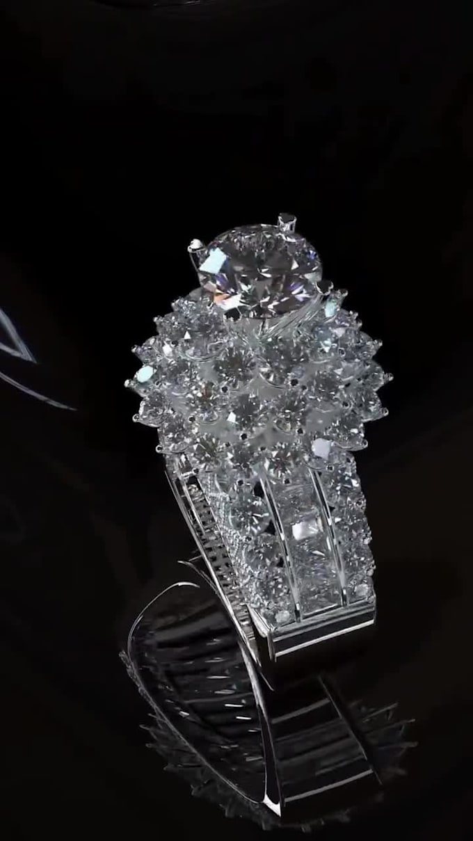 craft cinematic 3d jewelry animation with ultra realistic diamond rendering