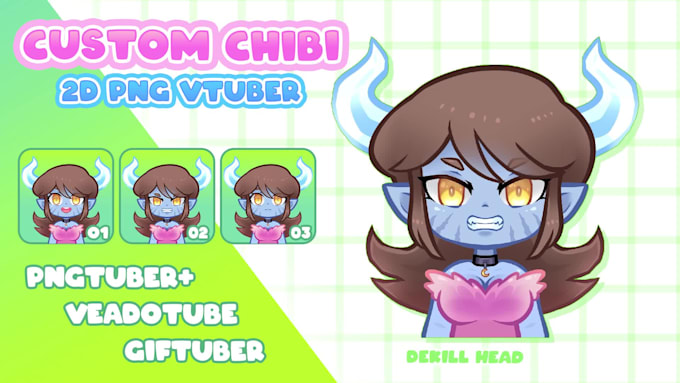 design pngtuber veadotube chibi style model for streaming
