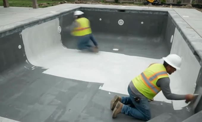 create a cinematic swimming pool construction timelapse video