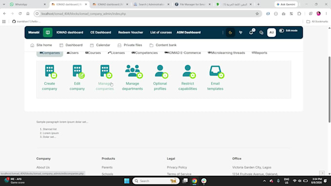 setup and customize the complete moodle or iomad lms