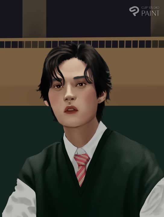 illustrate portraits in a semirealistic digital style
