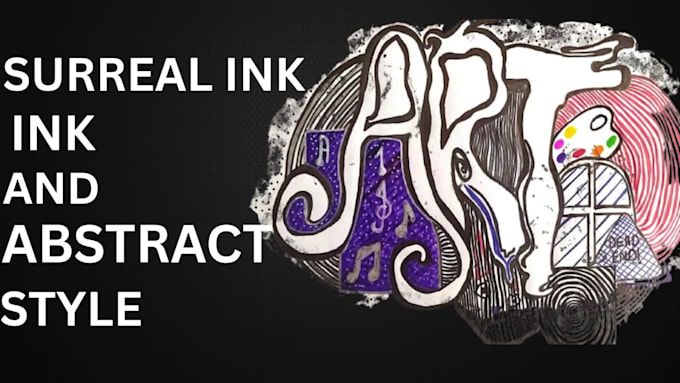 create custom hand drawn abstract and surreal ink illustrations