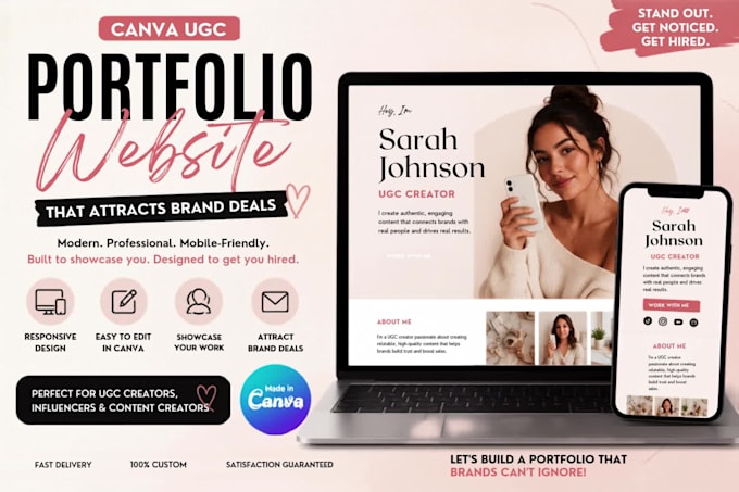 design canva ugc portfolio landing pages canva website portfolio website