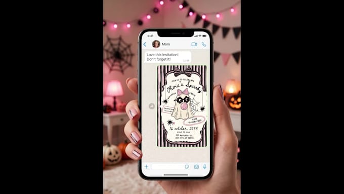 design a spooky halloween birthday invitation and party suite