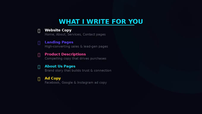 write professional website content and landing page copy