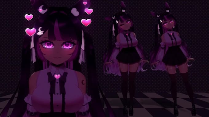 design a high quality 2dvtuber, vtuber model, with professional 2d rigging