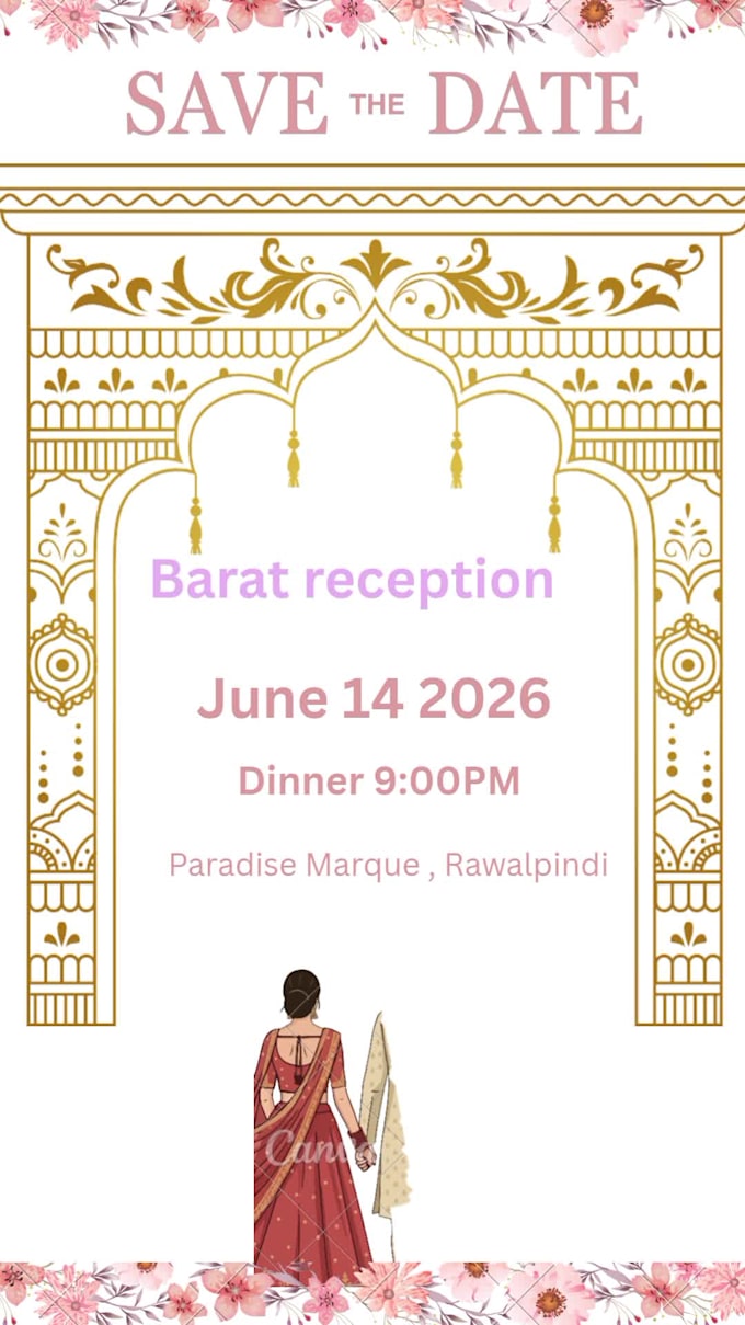 luxury animated wedding invitation video for whatsapp 24h delivery