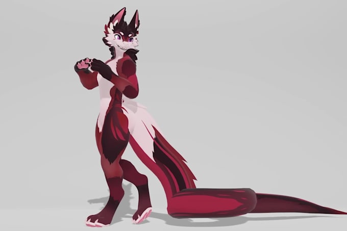 custom furry vrchat facial tracking expressions toggles rigging character model
