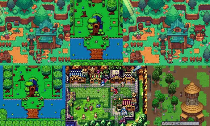 do 8x8,16x16,32x32 pixel art tileset pixel background pixel isometric game art