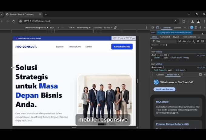 develop a professional business landing page using tailwind CSS