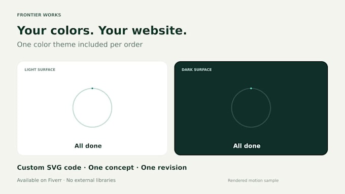create a lightweight svg completion animation for your website