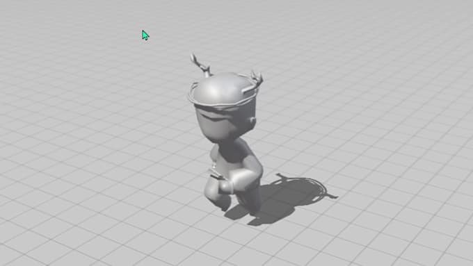 create a low poly chibi 3d character