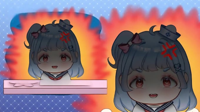 draw and rig a custom chibi live2d vtuber model