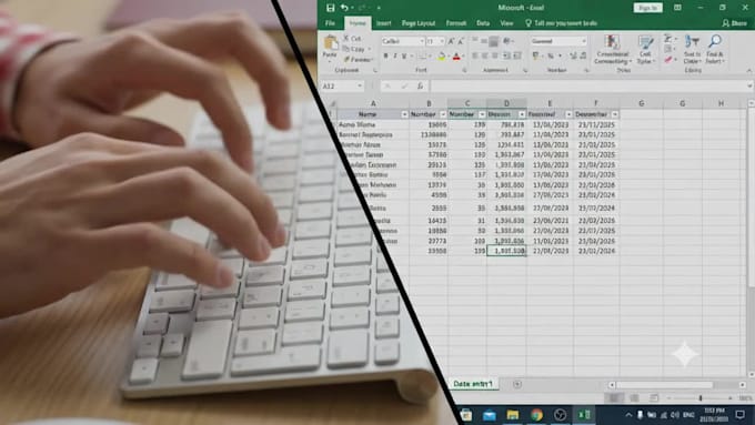 data entry typing data labling