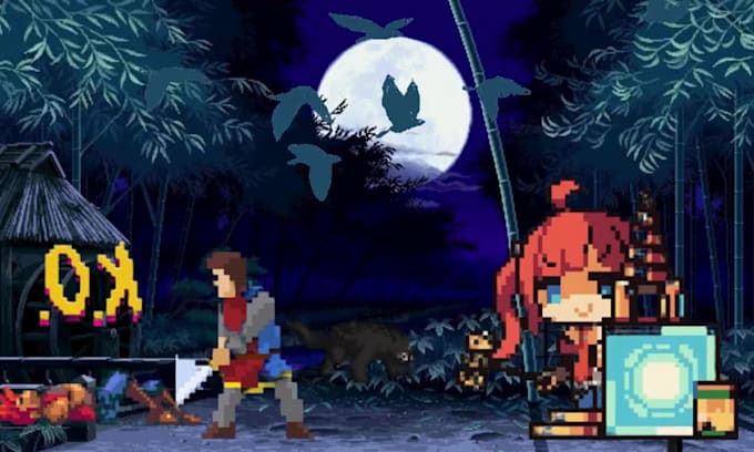 create pixel art animation, sprite sheet, 8bit character and game assets