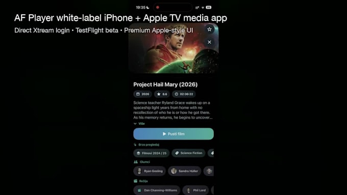 create a white label iphone and apple TV media player app