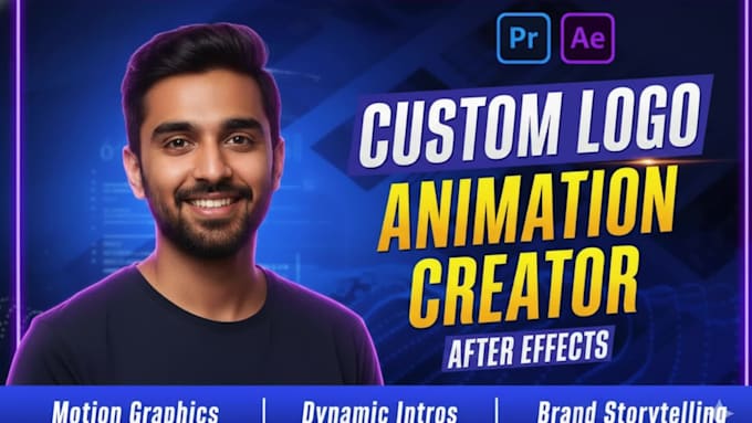 create any custom logo animation or app promo or intro outro vid