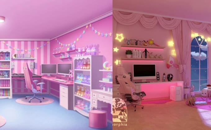 create anime vtuber background art for streaming games