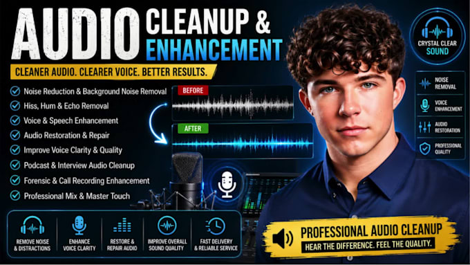 do forensic audio clean up, detect background voice noise removal voice analysis