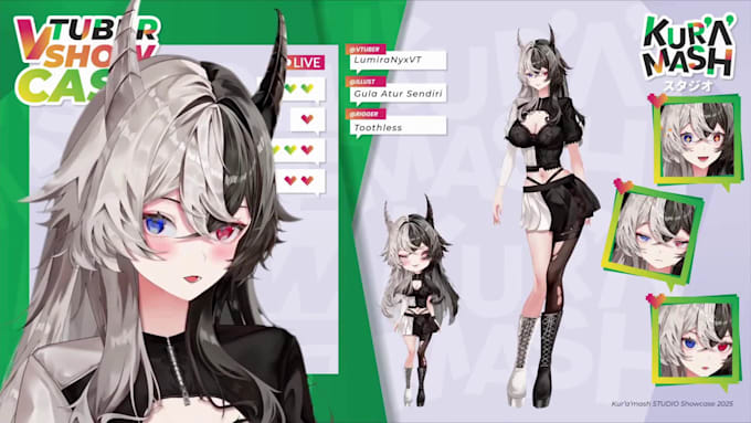 draw and rig 2d vtuber model live2d vtuber model commission anime vtuber live2d