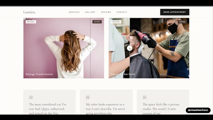 create a high converting salon website with booking system