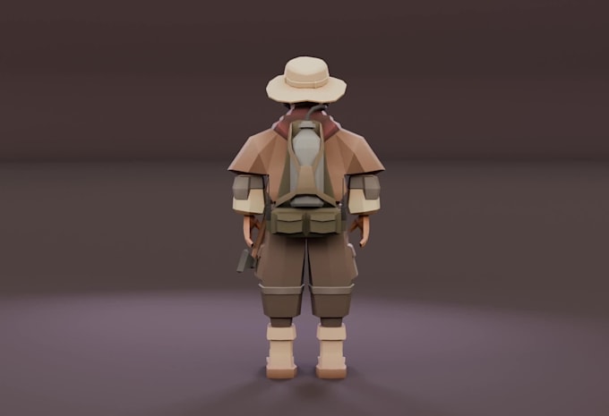 create stylized low poly 3d character in blender