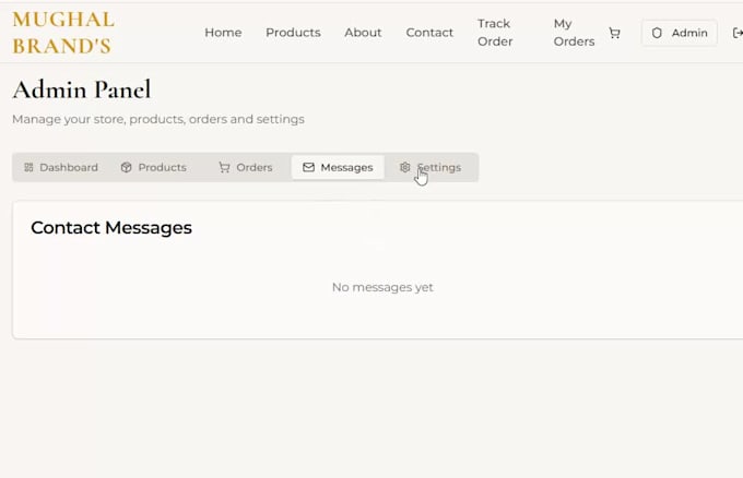 develop admin panel dashboard