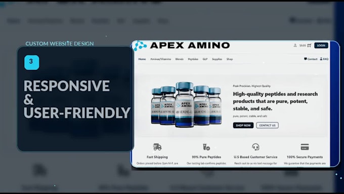 build peptide website, research peptide,  peptide store,