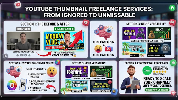 design eye catching youtube thumbnails