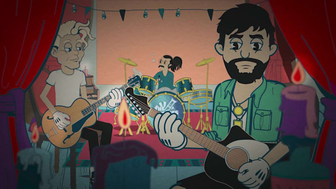 create a 2d character animation in retro cartoon style