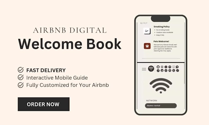 design a modern interactive welcome book or digital guest guide for your