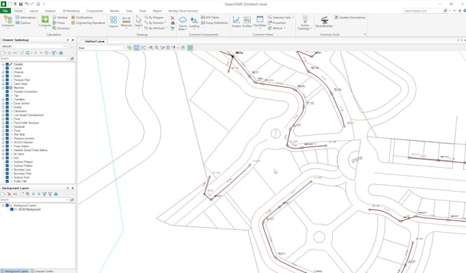 design and model sewer networks using sewergems