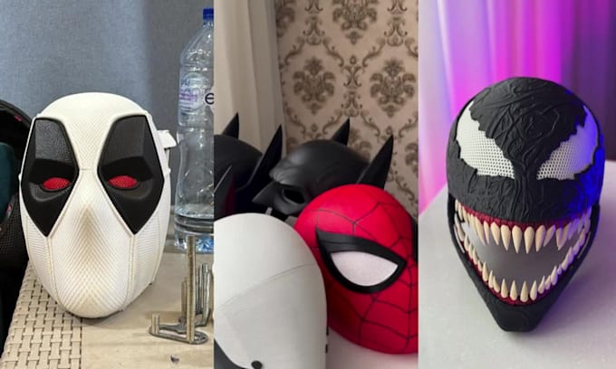 3d print and paint custom cosplay masks, helmets, armor and props