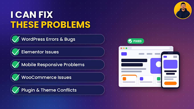 fix wordpress bugs, errors, elementor and responsive issues