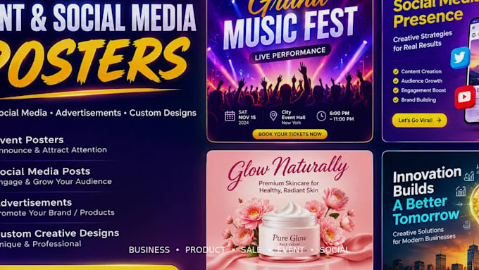 create eye catching social media posts and professional designs