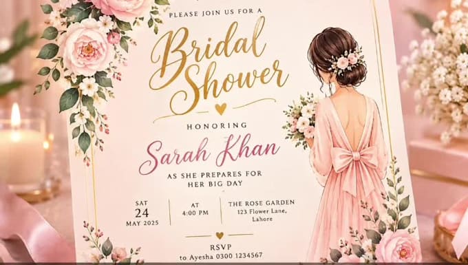 design luxury bridal shower invitations with unique design