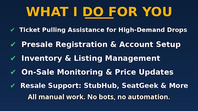 be your expert ticket broker virtual assistant for high demand events