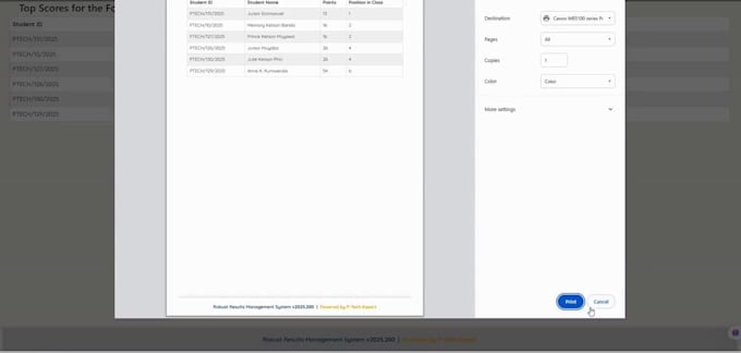 develop a custom school results management system