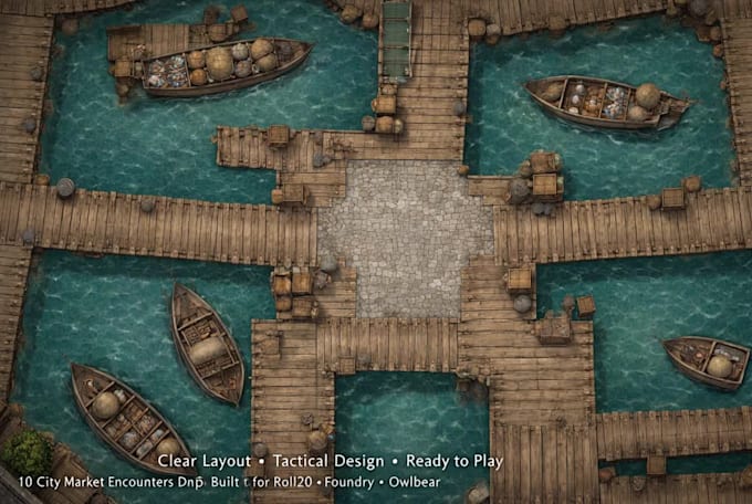 provide 10 dnd market battle maps for roll20 foundry vtt