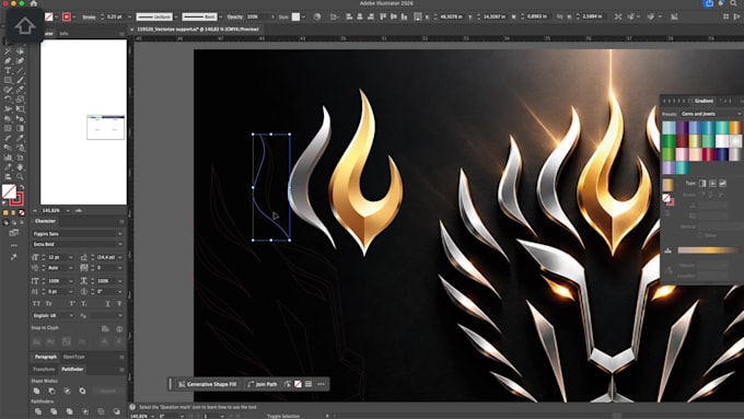 recreate blurry logo into clean vector manually