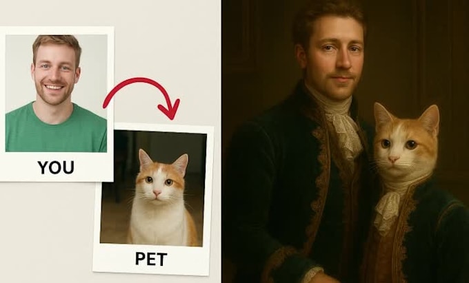 create custom pet and owner portrait