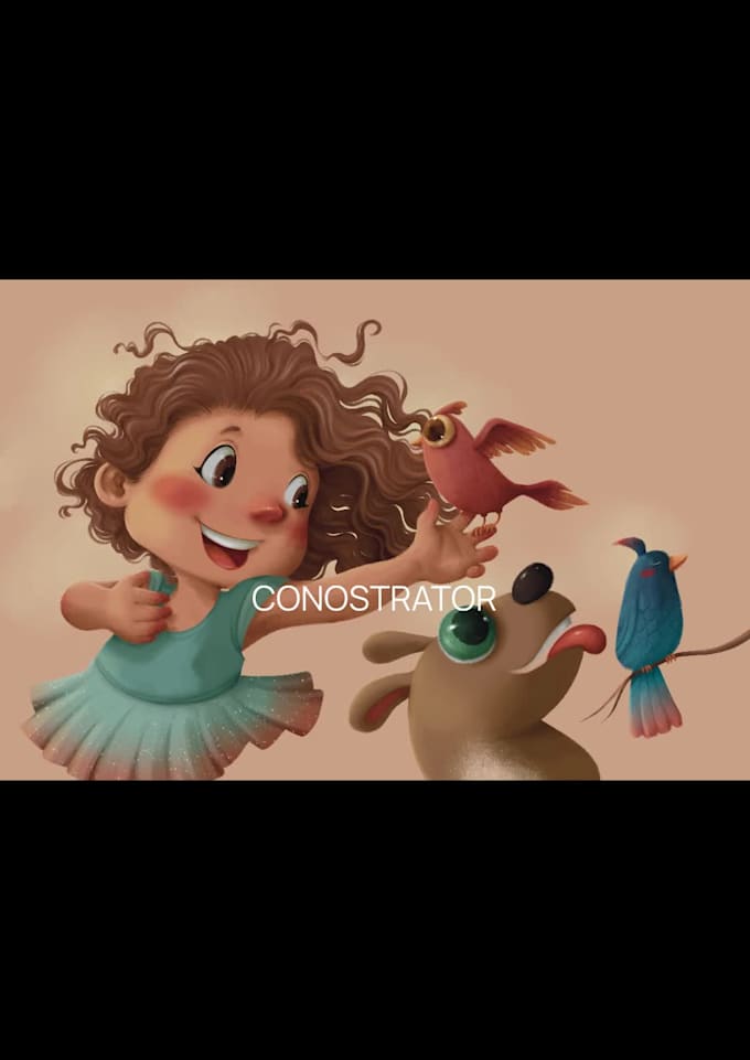 illustrate a children book with professional picture book artwork