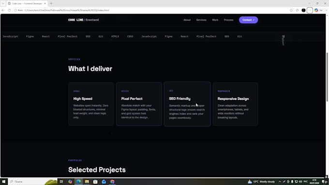 convert figma to html css responsive website layout