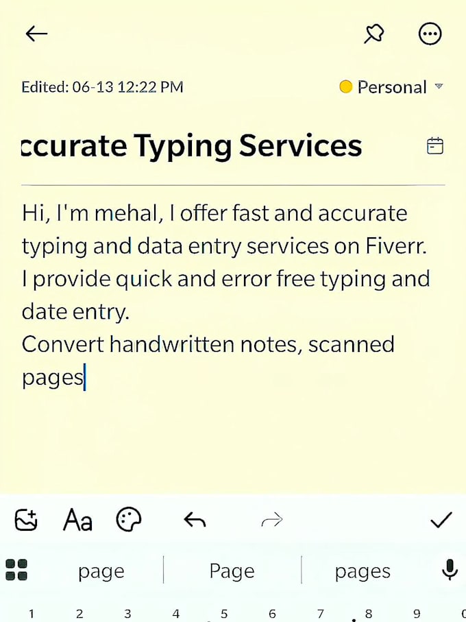 fast and accurate typing and data entry work