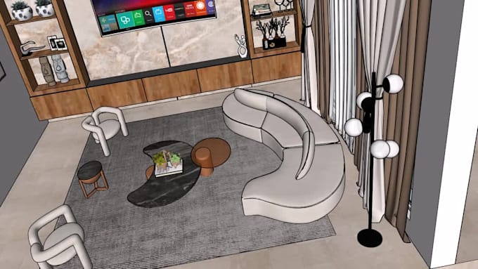 convert your 2d plans in 3d sketchup modelling