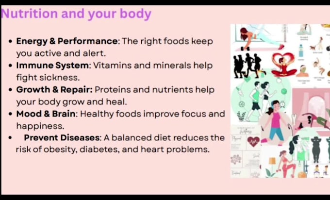 create a professional nutrition and health presentation